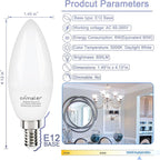 comzler 6W Candelabra LED Bulb, Small Base E12 LED Bulb 60 Watts Equivalent,Chandelier Light Bulbs Type B Light Bulb Daylight 5000K, Pack of 6, Non-Dimmable