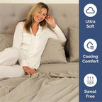 Cal King 6 Piece Sheet Set - Comfy Breathable & Cooling - Soft Hotel Luxury Bedding Set w/ 8-16 Inch Deep Pockets - 1 Flat & 1 Fitted Sheet & 4 Pillowcases - Wrinkle Free & Easy Care - Heathered Beige