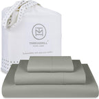 Threadmill Luxury 800 Thread Count 100% Cotton Sheets - Sateen Weave Twin XL Bed-Sheets, Better Than Egyptian Cotton,3 Pc Solid Bedding Set (Moonrock Grey), Fits 15" Deep Pocket