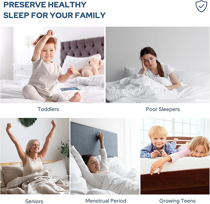 BEDLORE Waterproof Mattress Protector, Noiseless Twin XL Size Mattress Pad with Deep Pocket Fitted Up to 6"-15", Soft Breathable Dirt-Proof Mattress Cover for College Dorm (Gray)