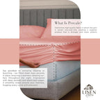 Linen Home 100% Cotton Percale Sheets King Size, English Rose, Deep Pocket, 4 Pieces Set - 1 Flat, 1 Deep Pocket Fitted Sheet and 2 Pillowcases, Crisp Cool and Strong Bed Linen