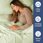 Twin 4 Piece Sheet Set - Comfy Breathable & Cooling - Ultra-Soft Hotel Luxury Bedding Set with 8-16 Inch Deep Pockets - 1 Flat & 1 Fitted Sheet & 2 Pillowcases - Wrinkle Free & Easy Care - Light Sage