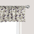 Ambesonne Olive Window Valance Pack of 2, Digitally Generated Hand Drawn Style Botanical Blossoms, Rod Pocket Curtain Valances for Kitchen Bedroom, 42" X 12", Quartz Taupe