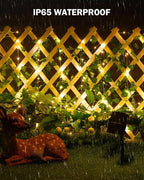 Solar Fairy Lights Outdoor, 33Ft Solar String Lights with Ivy, Plant Vine for Camping Outside Garden Yard Fence Wall