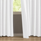 KangBang 2 PCs Pinch Pleated Linen Blackout Curtains 108 Inches Long, Pinch Pleat Drapes for Living Room with Hooks, Thermal Insulated Long Window Treatments for Villa, Pure White,40W x 108L