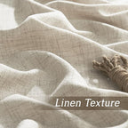 RYB HOME Natural Beige Linen Sheer Curtains 108 inches Long for Living Room and Dining Room, Weave Textured/Rod Pocket, Light Filtering Sheer Curtains and Drapes, W 52 x L 108 inches, 2 Panels Set