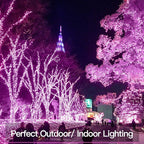 suddus Pink Christmas Fairy Lights Battery Operated Outdoor Waterproof, 66ft 200 Led String Lights with Remote, Twinkle Lights for Bedroom, Dorm, Tapestry, Party Decorations
