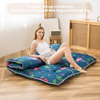 MAXYOYO Flamingo Japanese Floor Mattress Futon Daybed Cushion Boys Girls Foldable Bed Camping Futon Mattress for Adults Floor Lounger Bed Couches Topper, Twin Size