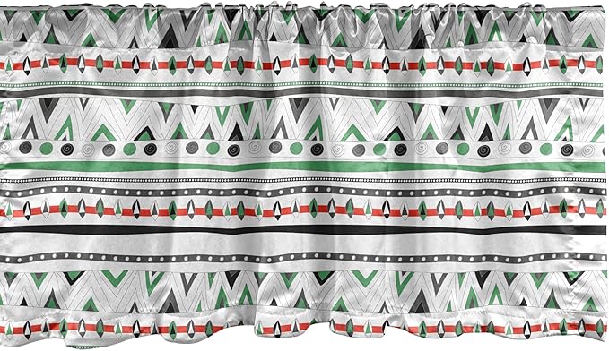 Ambesonne Tribal Window Valance, Style Traditional Aztec Pattern Old Fashioned Hippie Boho Influences, Curtain Valance for Kitchen Bedroom Decor with Rod Pocket, 54" X 12", Sea Green