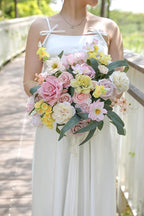 Artificial Flowers Combo for DIY Centerpieces Arrangements Wedding Bouquets Centerpieces Arrangements Party Baby Shower Home Decorations (Yellow Pink)