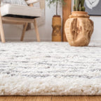 SAFAVIEH Arizona Shag Collection Runner Rug - 2'3" x 14', Ivory & Grey, Moroccan Design, Non-Shedding & Easy Care, 1.6-inch Thick, Ideal for The Living Room, Bedroom, Dining Room (ASG741F-214)