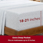Mellanni Extra Deep California King Sheets - 4 PC Iconic Collection Bedding - Luxury, Ultra Soft, Cooling Bed Sheets - Wrinkle, Fade, Stain Resistant (Cal King, Laced Sky Blue)