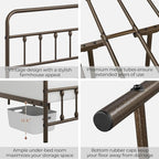 Yaheetech Classic Metal Platform Bed Frame Mattress Foundation with Victorian Style Iron-Art Headboard/Footboard/Under Bed Storage/No Box Spring Needed/Full Size Bronze