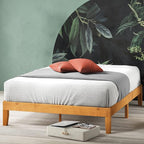 ZINUS Alexia Wood Platform Bed Frame, Solid Wood Foundation, No Box Spring Needed, Wood Slat Support, Easy Assembly, Rustic Pine, Queen