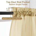 Chyhomenyc Sheer Gold Curtains 90 inches Long 2 Panels, Light Filtering Soft Airy Solid Elegant Voile Window Treatment Drapes for Bedroom Living Room Wedding Party Decor, 42 Wx90 L Inches