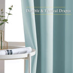 NICETOWN Room Darkening Curtains for Living Room 84 inches Long - Sky Blue Grommet Room Darkening Window Treatments Sound Reducing Drapes for Bedroom, 2 Panels, W52 x L84