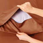 Bedsure Full Size Bed Sheets, Cooling Sheets, Rayon Derived from Bamboo, Breathable & Soft, Deep Pocket Up to 16 Inches, Hotel Luxury Silky Bedding for Hot Sleepers, Burnt Orange
