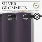 NICETOWN Greyish Purple Blackout Curtains 48 inches Length for Laundry Room, 2 Panels, 42" Wide, Thermal Insulated Decoration Drapes for Short Window