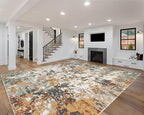 Keen Home Design Area Rugs - 8x10 Non-Shedding, Abstract Rugs for Kitchen, Living Room, Bedroom, Dining Room, Entryway - Size: 7'3" x 10'2", Multi