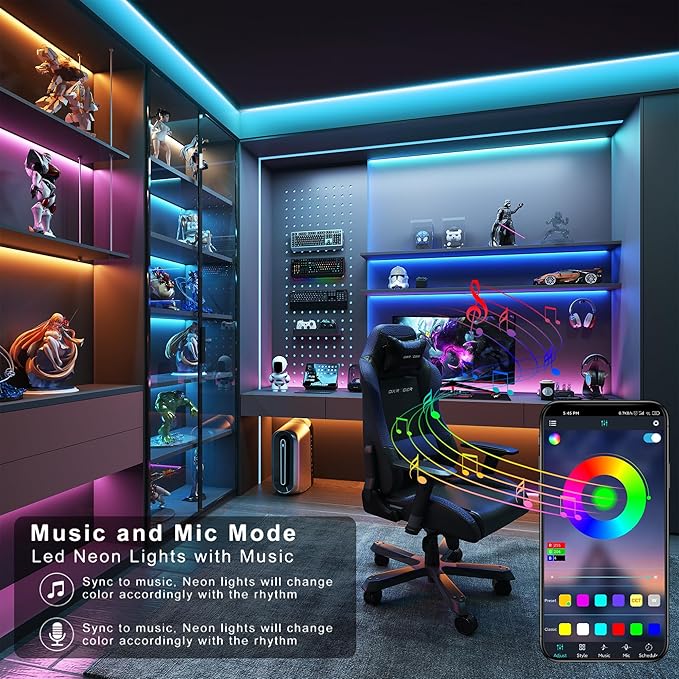Led Lights for Bedroom 200 ft (2 Rolls of 100 ft), Ultra Long Smart Led Strip Lights with App Remote Control, RGB Music Sync Color Changing Lights for Bedroom, Kitchen, Party, Home Decoration