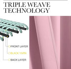 NICETOWN Crystal Pink Room Darkening Curtains for Kitchen, Set of 2, 42 inches Wide by 78 inches Long, Window Treatment Thermal Insulated Solid Grommet Room Darkening Curtains/Drapes for Bedroom