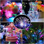 ZGWJ 100 Pack Fairy Lights Battery Operated, 7ft 20 Mini LED Fairy String Lights Silver Wire 3 Modes for DIY, Parties, Wedding, Bedroom, Halloween Christmas Decoration Multicolor