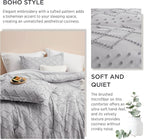 Bedsure King Comforter Set - Light Grey Comforter, Boho Tufted Shabby Chic Bedding for Kids, 3 Pieces Vintage Farmhouse Bed Set for All Seasons, Fluffy Soft Bedding with 2 Pillow Shams