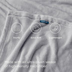 Bedsure GentleSoft Fleece Throw XL Blanket Light Grey - 300GSM Soft Lightweight Plush Cozy Blankets for Bed, Sofa, Couch, Travel, Camping, 50x70 inches