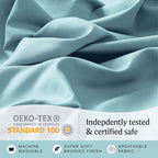 LuxClub 4 PC King Sheet Set, Deep Pockets Wrinkle Free Cooling Bed Sheets Hotel Bedding for Women, Men, Kids & Teens, Includes 1 Fitted Sheet, 1 Flat Sheet and 2 Pillowcases - Silky Soft Aqua