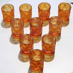 Woho 24pcs Amber Votive Candle Holders, Glass Tea Lights Candle Holder for Wedding Table Centerpiece, Vintage Tealight Candle Holder Decor for Anniversary, Bridal Shower Christmas Party