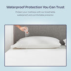 2 Pack Waterproof Twin Mattress Protector for Twin Size Bed - Soft, Noiseless and Cooling with Deep Pockets to Fit 8-20 inch Mattresses