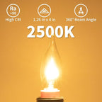 20-Pack E12 Candle Light Bulbs 40W Warm White 2500K, 380 Lumen Dimmable Chandelier Light Bulbs for Ceiling Fan, Pendants or Outdoor, CA10 Clear Candelabra Base Bulbs