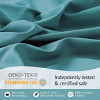 LuxClub Twin XL Sheets - Soft Twin Bed Sheets for Boys and Girls, 3 PC Deep Pockets Wrinkle Free Kids Fitted Sheets Machine Washable Hotel Bedding Silky Soft - Teal Twin XL