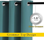NICETOWN Sea Teal Kitchen Window Curtains Over Sink - Window Treatment Thermal Insulated Grommet Light Blocking Curtains & Drapes for Bedroom/Bathroom, 2 Panels, W34 x L50