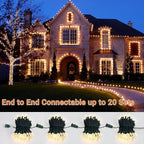 Brizled Christmas Lights Warm White, 33ft 100 LED C5 Faceted Christmas String Lights, 120V UL Certified Xmas Light Connectable Xmas Tree Light Indoor Outdoor for Home Tree Holiday Wedding Patio Decor