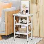 VECELO Modern Nightstands X-Design Side End Table Night Stand with Storage Shelf for Bedroom,Living Room