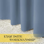 NICETOWN Stone Blue Blackout Doorway Curtains 78 inches Long, Grommet Light Blocking Window Treatments Sound Reducing Privacy Drapes for Living Room/Bedroom, 2 Panels, W52 x L78