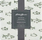 Eddie Bauer - King Sheets, Cotton Flannel Bedding Set, Brushed For Extra Softness, Cozy Home Decor (School of Fish, King)