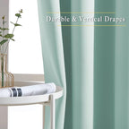 NICETOWN Aqua Blue Room Darkening Curtain Panels - Window Treatment Thermal Insulated Grommet Room Darkening Curtains/Panels/Drapes for Bedroom (2 Panels, 52 by 63, Aqua)