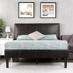 ZINUS Gerard Faux Leather Upholstered Platform Bed Frame, Mattress Foundation, Wood Slat Support, No Box Spring Needed, Easy Assembly, California King