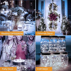 btfarm 20 Pack Fairy Lights Battery Operated, 3 Modes 7ft 20 Led Twinkle Lights, Mini Bulk String Lights Waterproof Silver Wire for Mason Jars Christmas Wedding Vases Centerpiece Decor, Cool White