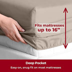 Mellanni Twin Sheets Set - 3 PC Iconic Collection Bedding - Hotel Luxury, Extra Soft, Cooling Bed Sheets - Wrinkle, Fade, Stain Resistant (Twin, Tan)