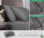 Full Sheets by Pure Bamboo, Genuine 100% Organic Viscose Derived from Bamboo Bed Sheet Set, Luxuriously Soft & Cooling, Double Stitching, Lifetime Quality Promise (Full, Jacquard Stone)