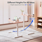 FLEXISPOT H7 Adjustable Overbed Bedside Table with Wheels Pneumatic Mobile Standing Desk Laptop Desk Rolling Computer Cart Movable Overbed Table Hospital Home Use(27.6" W x 15.7" D, Pink)