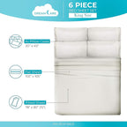DREAMCARE King Size Sheets Set – 6 pcs Cooling Bed Sheets – up to 15” Deep Pocket King Sheet Set – 2500 Supreme Collection – Extra Soft 100% Brushed Microfiber Hotel Luxury with Side Pocket – Ivory
