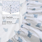 RUVANTI Flannel Sheets California King Size - 100% Cotton Brushed Cal King Bed Sheets Set - Deep Pockets 14 Inches - All Seasons Breathable & Extra Soft - Warm & Cozy, 4 Piece, Happy Cubs