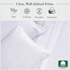 California Design Den Queen Sheet Set - 400 Thread Count Sateen, Natural 100% Cotton Sheet Set Queen Size, Deep Pocket Cooling and Durable Bedding - Pinstriped