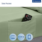 DREAMCARE Queen Sheet Set – 6 pcs Cooling Bed Sheets – up to 21” Deep Pocket Queen Sheets Set – 2500 Supreme Collection – Extra Soft 100% Brushed Microfiber Hotel Luxury with Side Pocket – Sage Green