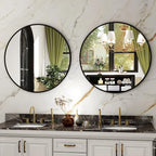 HARRITPURE Round Mirror 19.6 Black Wall Mounted Circle Mirrors Vanity Mirror with Brushed Aluminum Alloy Frame Modern Decoration for Bathroom, Living Room, Vanity, Bedroom, Entryway