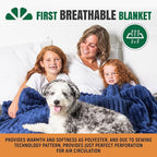 GO Premium Comfy Soft Queen Blanket - Navy Blue Fleece for Couch, Bed, Living Room, Bedroom - Large (90x90 Inches)